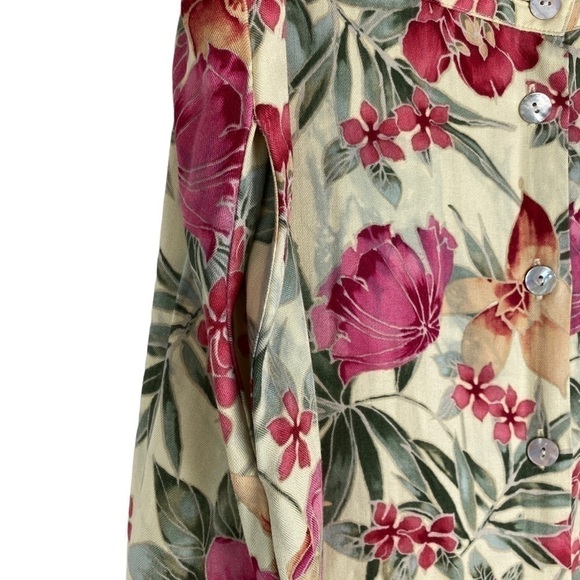 Napa Valley Vintage Floral Button Front Full Maxi Skirt - Picture 5 of 9